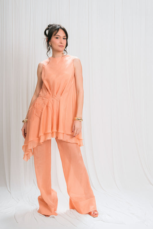 Rochie de mătase stratificată