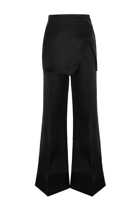 Pantaloni croiți cu talie înaltă